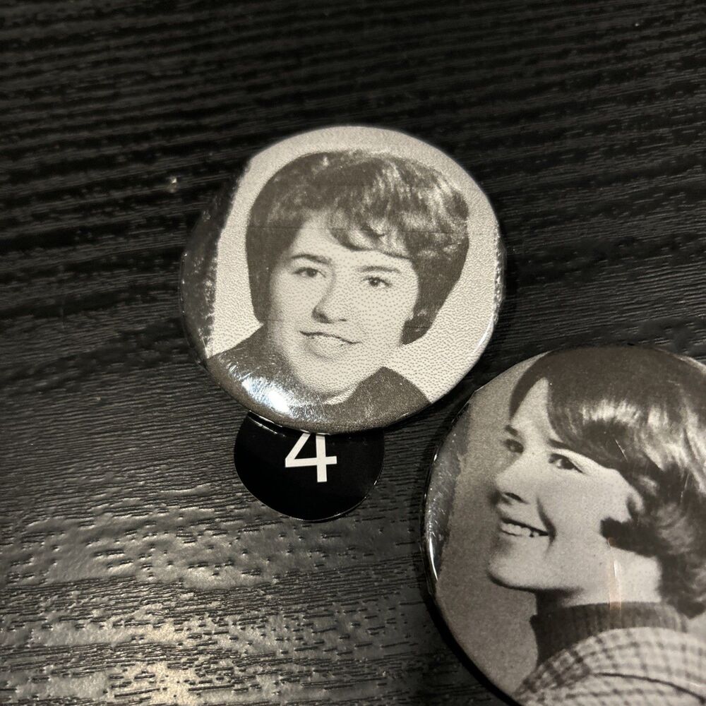 Black And White Picture Vintage Button 1 1/4 Inches In Diameter